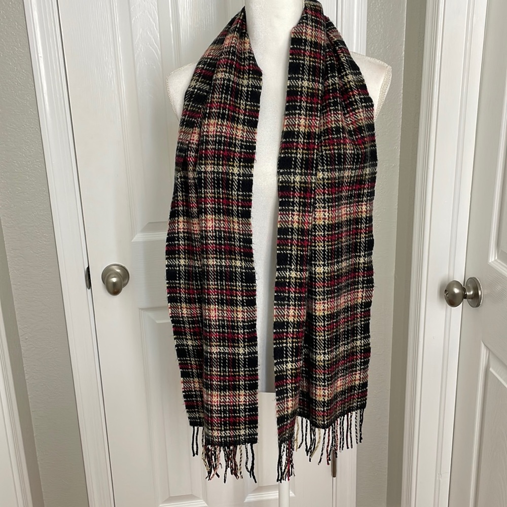 CASHMERE Plaid red and black scarf
